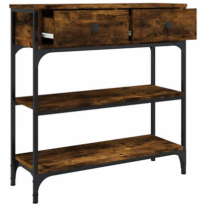 vidaXL Console Table Smoked Oak 72,5x25x75 cm Engineered Wood 3