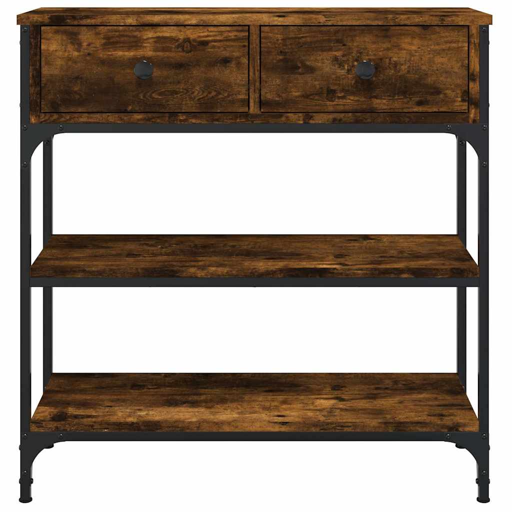 vidaXL Console Table Smoked Oak 72,5x25x75 cm Engineered Wood 4
