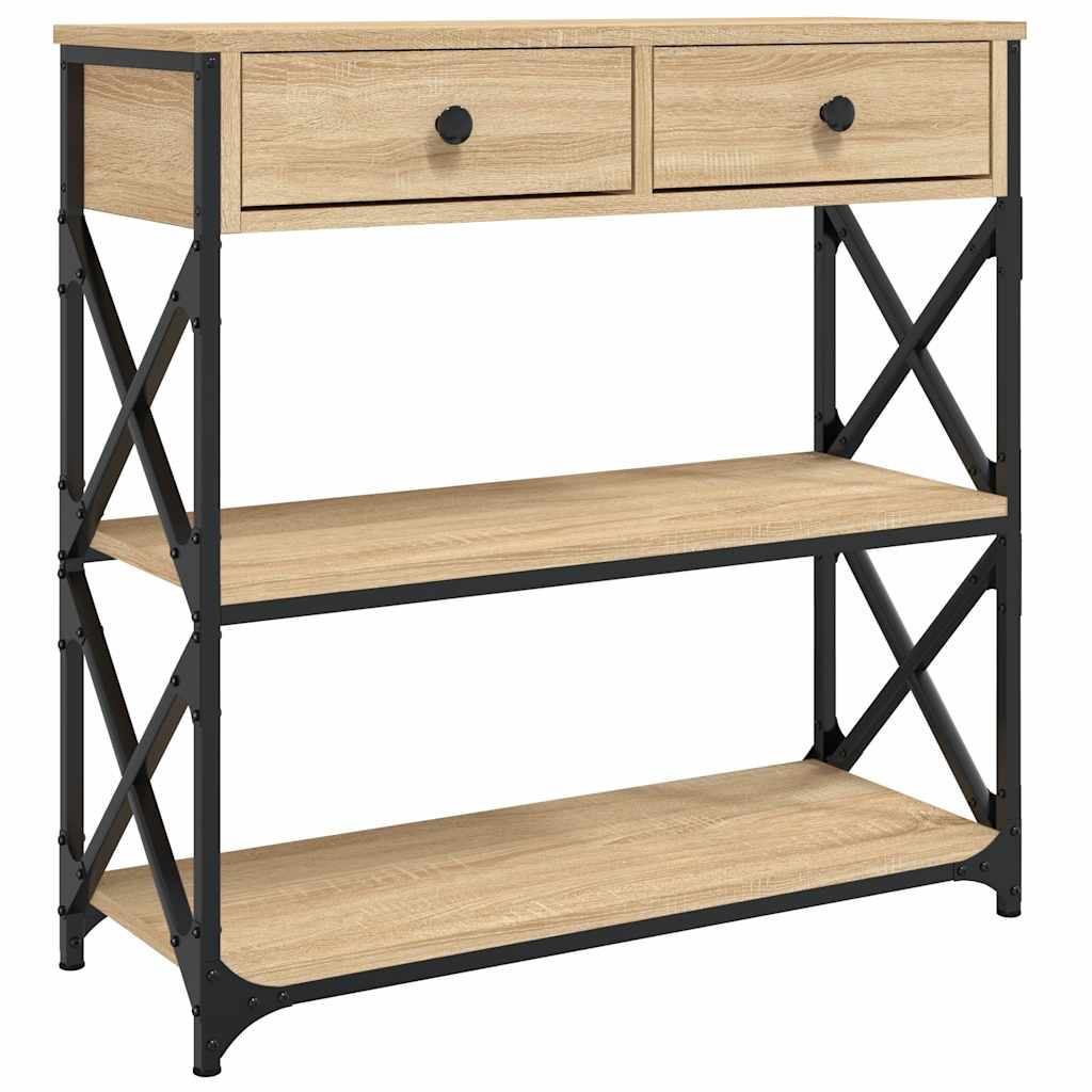 Console Table 75x28x75 cm Engineered Wood Sonoma oak 75 cm