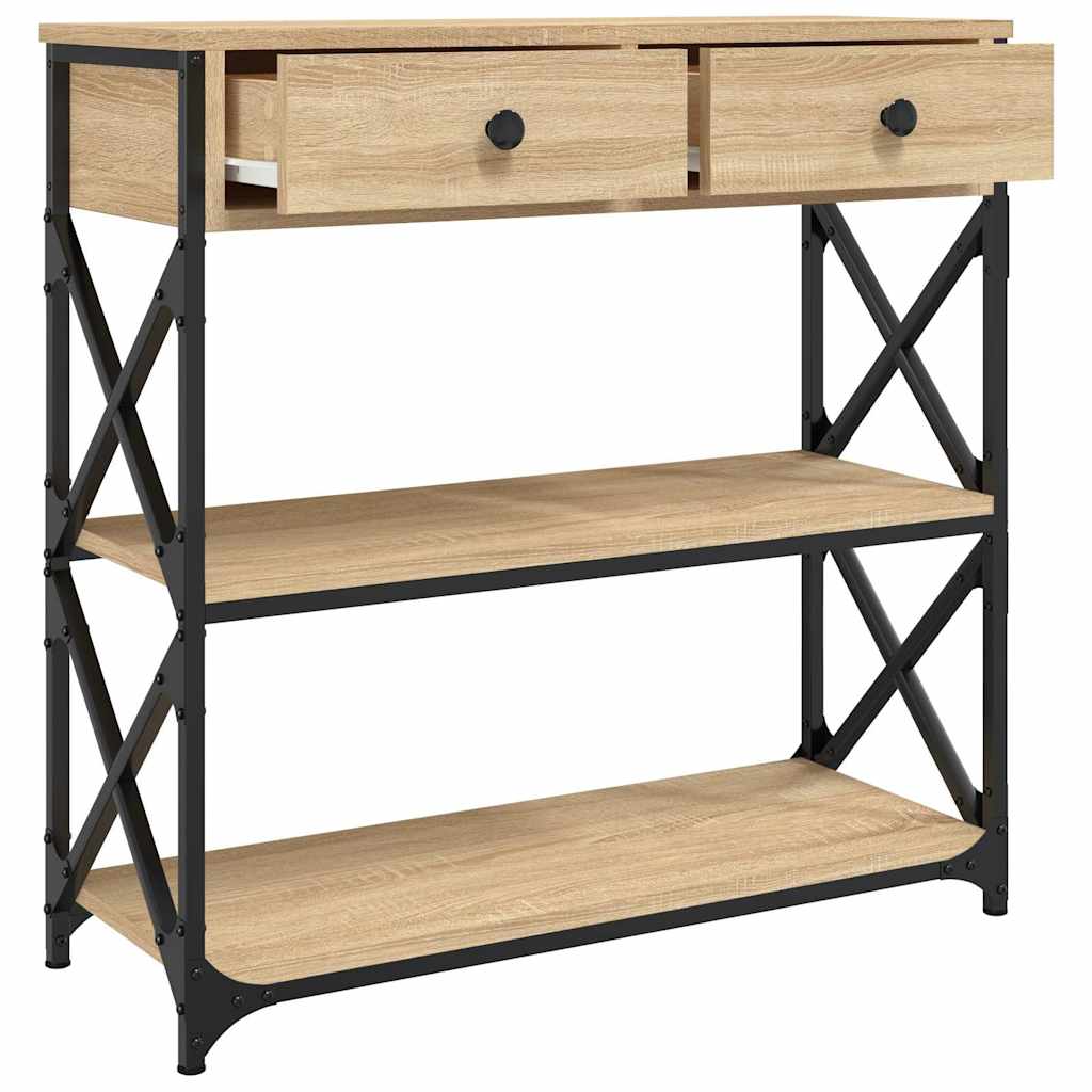 Console Table 75x28x75 cm Engineered Wood Sonoma oak 75 cm