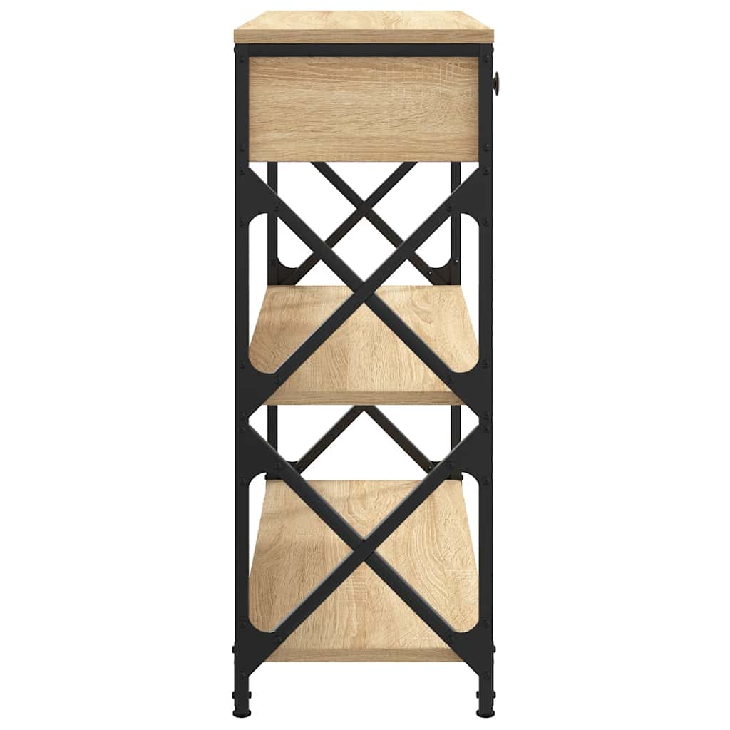 vidaXL Console Table Sonoma Oak 75x28x75 cm Engineered Wood 6