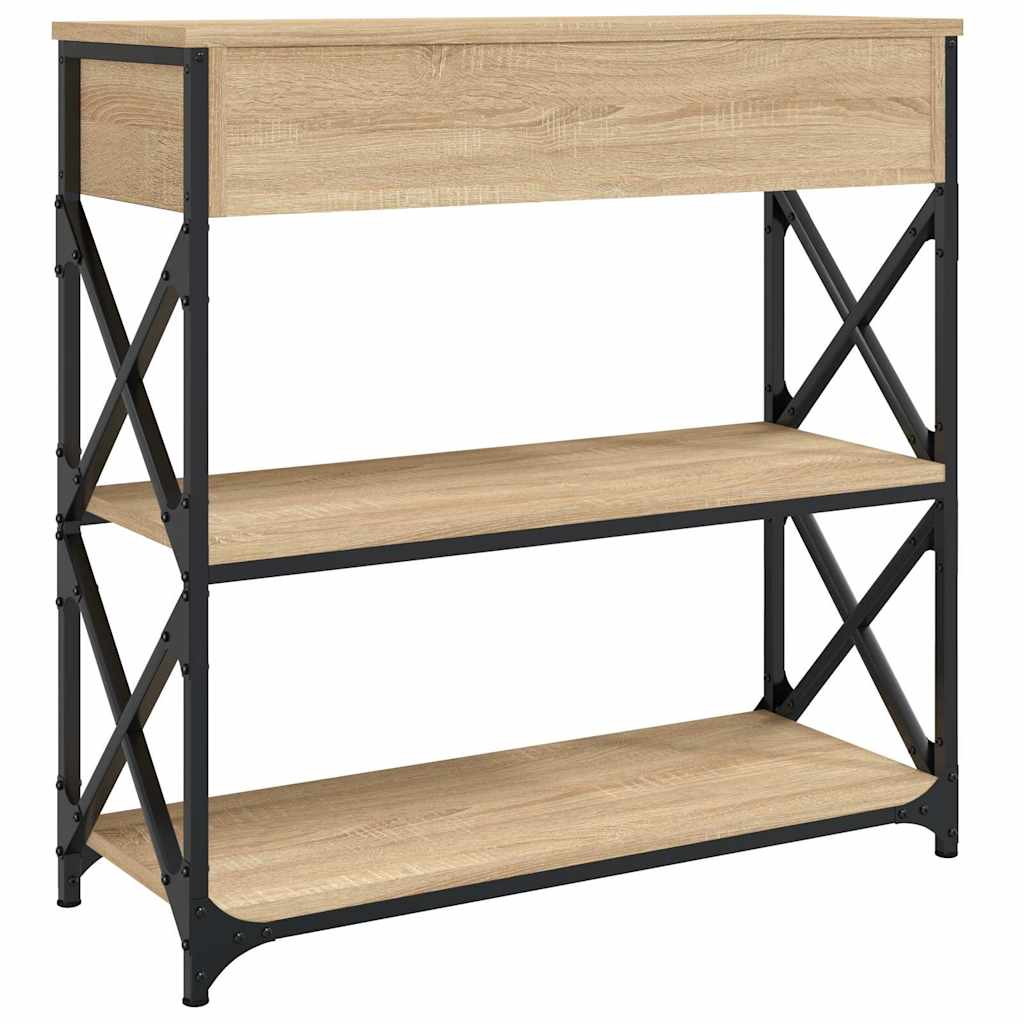 vidaXL Console Table Sonoma Oak 75x28x75 cm Engineered Wood 5