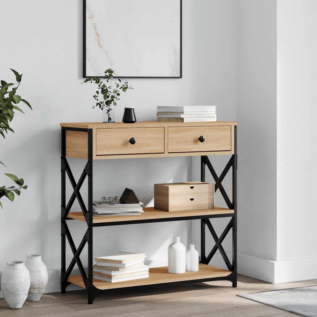 vidaXL Console Table Sonoma Oak 75x28x75 cm Engineered Wood 1