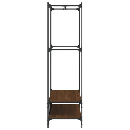 vidaXL Clothes Rack with Shelves Brown Oak Engineered Wood 5