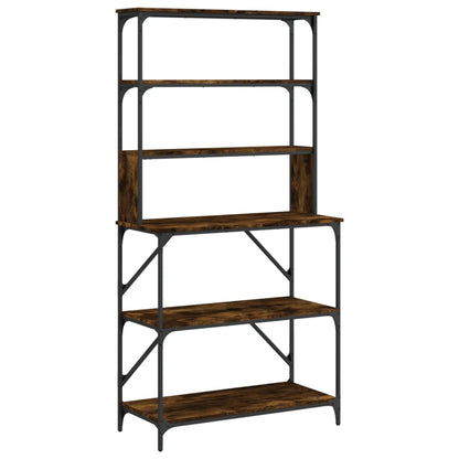 vidaXL Baker's Rack 6-Tier Smoked Oak 90x40x180 cm Engineered Wood 2