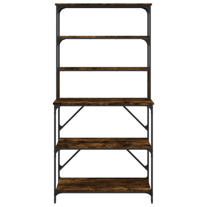vidaXL Baker's Rack 6-Tier Smoked Oak 90x40x180 cm Engineered Wood 4