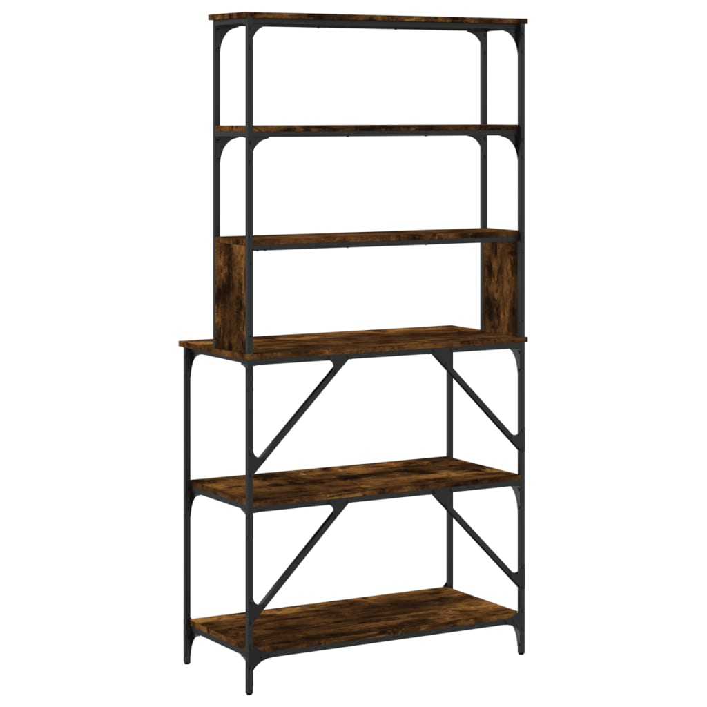 vidaXL Baker's Rack 6-Tier Smoked Oak 90x40x180 cm Engineered Wood 6