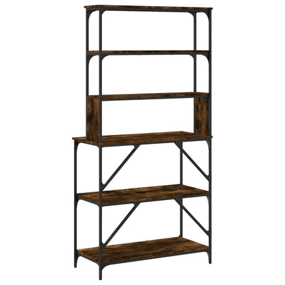 vidaXL Baker's Rack 6-Tier Smoked Oak 90x40x180 cm Engineered Wood 6
