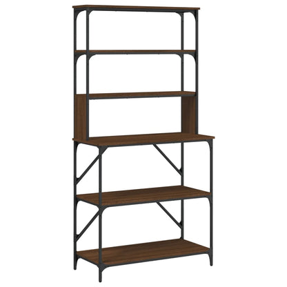 vidaXL Baker's Rack 6-Tier Brown Oak 90x40x180 cm Engineered Wood 2