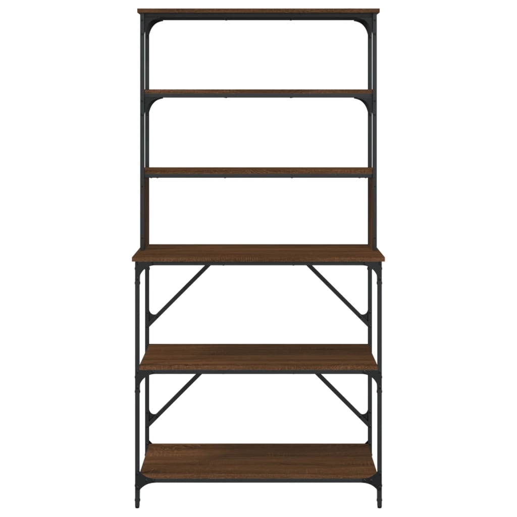 vidaXL Baker's Rack 6-Tier Brown Oak 90x40x180 cm Engineered Wood 4