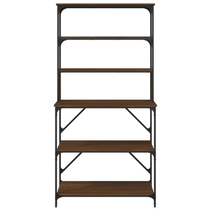 vidaXL Baker's Rack 6-Tier Brown Oak 90x40x180 cm Engineered Wood 4