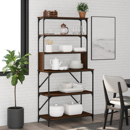 vidaXL Baker's Rack 6-Tier Brown Oak 90x40x180 cm Engineered Wood 1