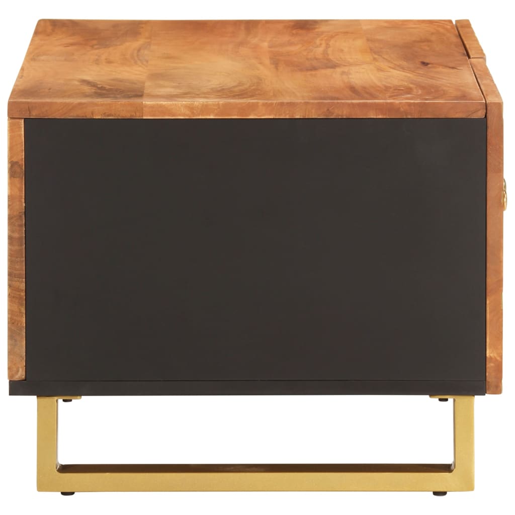 vidaXL Coffee Table Brown and Black 80x50x40 cm Solid Wood Mango 5