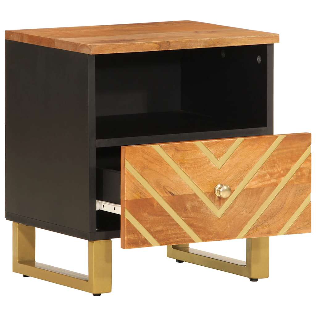 vidaXL Bedside Cabinets 2 pcs Brown and Black Solid Wood Mango 3