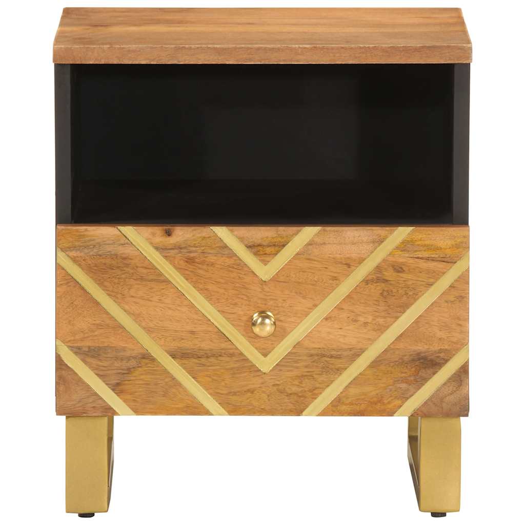 vidaXL Bedside Cabinets 2 pcs Brown and Black Solid Wood Mango 4