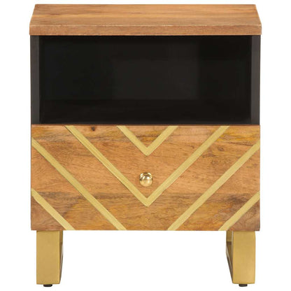 vidaXL Bedside Cabinets 2 pcs Brown and Black Solid Wood Mango 4