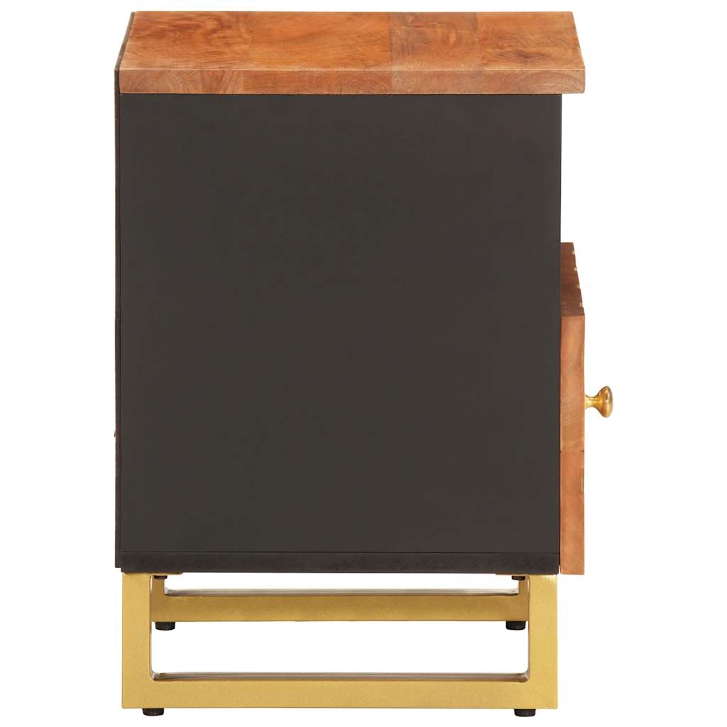 vidaXL Bedside Cabinets 2 pcs Brown and Black Solid Wood Mango 5