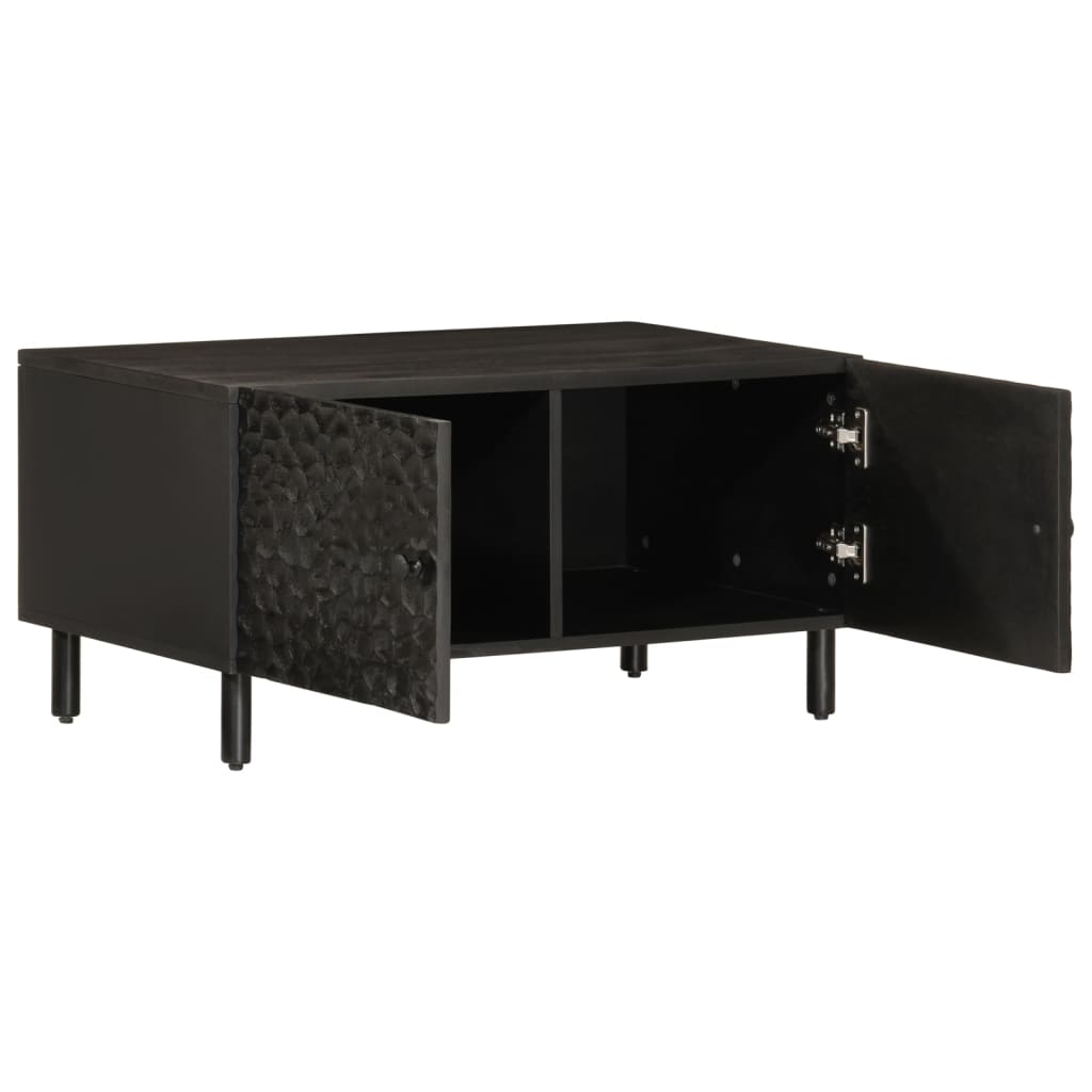 vidaXL Coffee Table Black 80x50x40 cm Solid Wood Mango 2