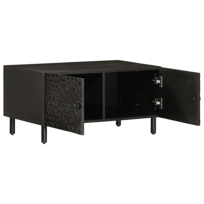 vidaXL Coffee Table Black 80x50x40 cm Solid Wood Mango 2
