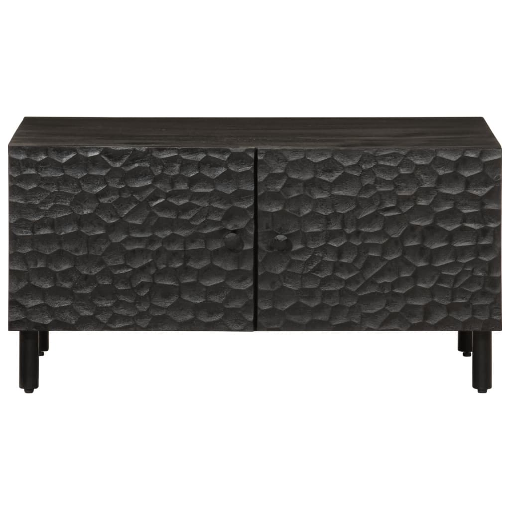 vidaXL Coffee Table Black 80x50x40 cm Solid Wood Mango 3
