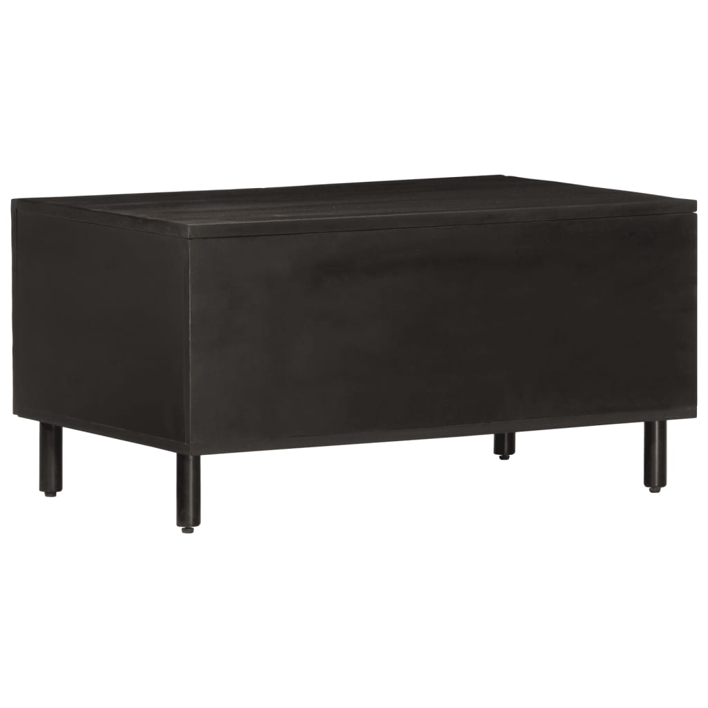 vidaXL Coffee Table Black 80x50x40 cm Solid Wood Mango 5