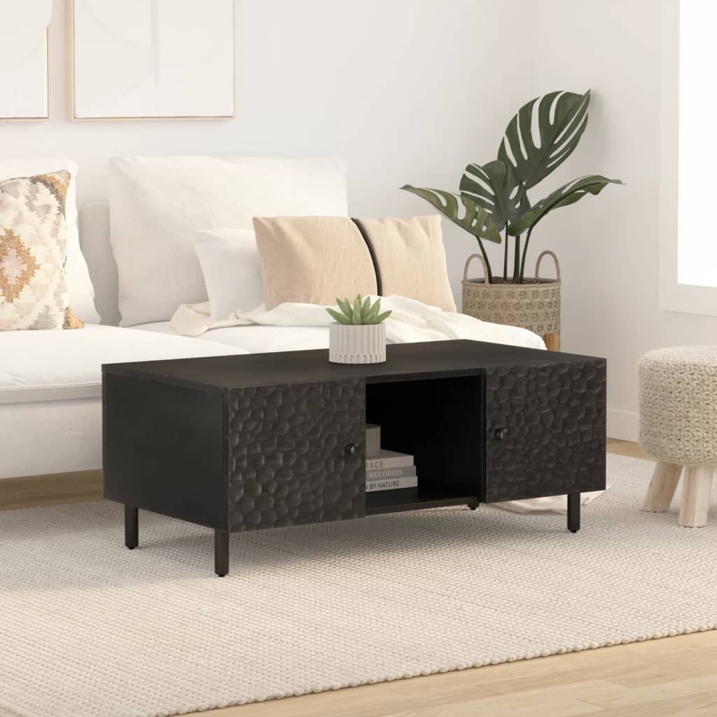 vidaXL Coffee Table Black 100x54x40 cm Solid Wood Mango 3