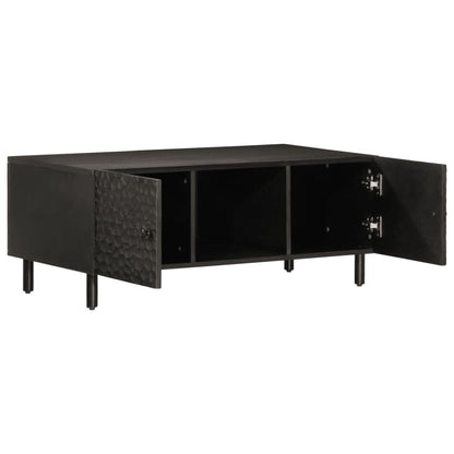 vidaXL Coffee Table Black 100x54x40 cm Solid Wood Mango 4