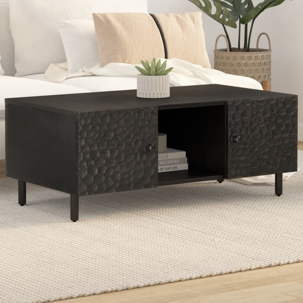 vidaXL Coffee Table Black 100x54x40 cm Solid Wood Mango 1