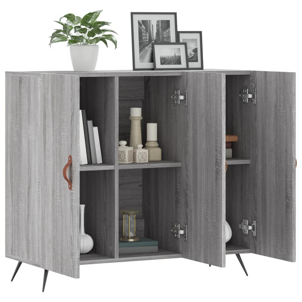 vidaXL Sideboard Grey Sonoma 90x34x80 cm Engineered Wood 4