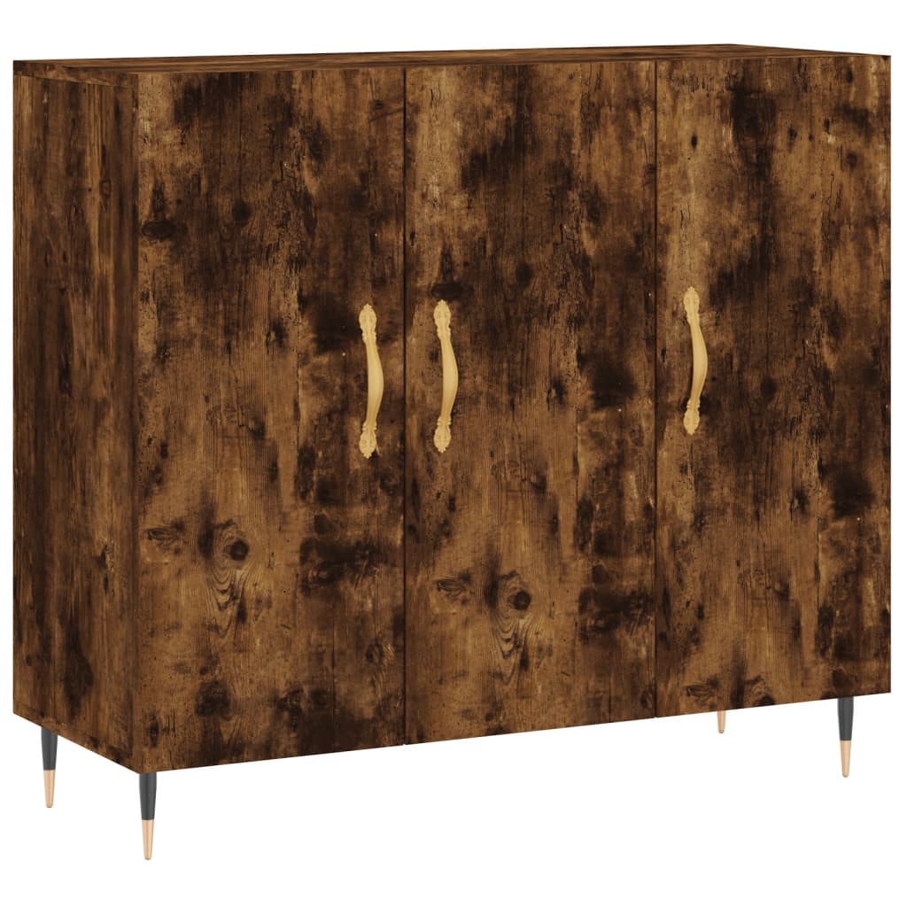 vidaXL Sideboard Smoked Oak 90x34x80 cm Engineered Wood 2