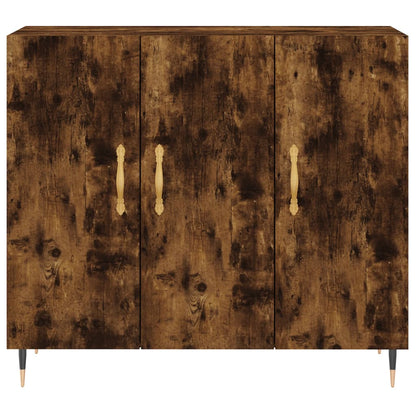vidaXL Sideboard Smoked Oak 90x34x80 cm Engineered Wood 6