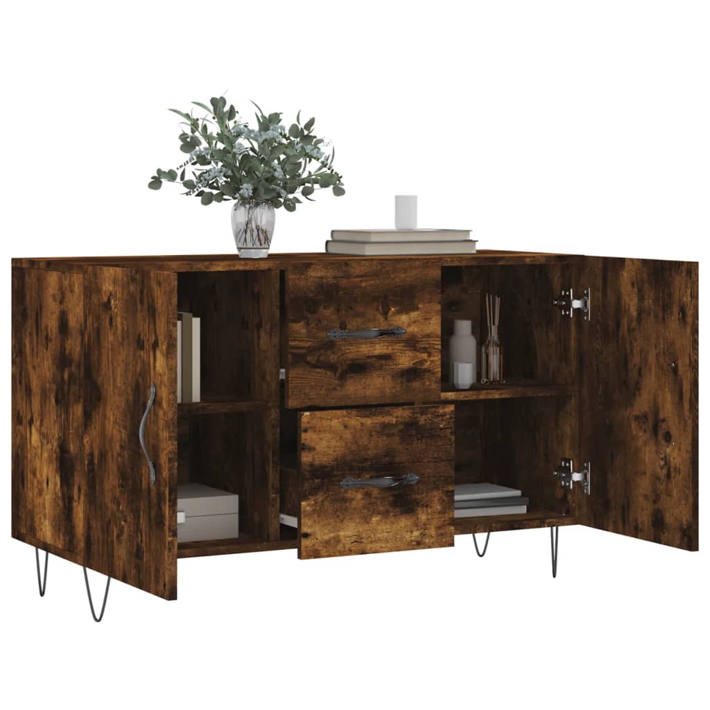 vidaXL Sideboard Smoked Oak 100x36x60 cm Engineered Wood 4