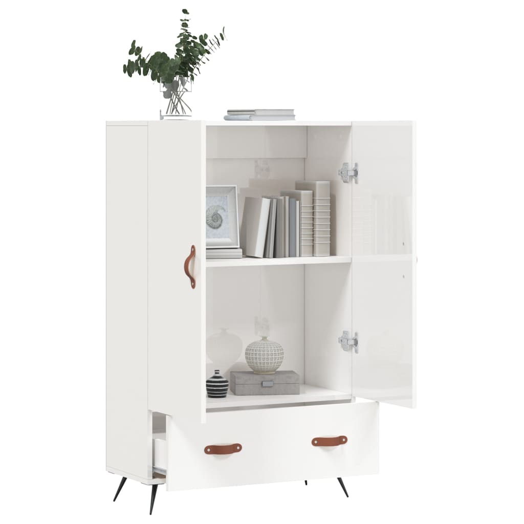 vidaXL Highboard High Gloss White 69.5x31x115 cm Engineered Wood 3