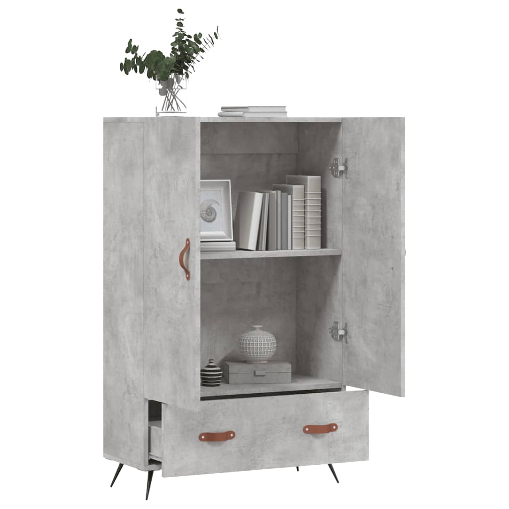 vidaXL Highboard Concrete Grey 69.5x31x115 cm Engineered Wood 3