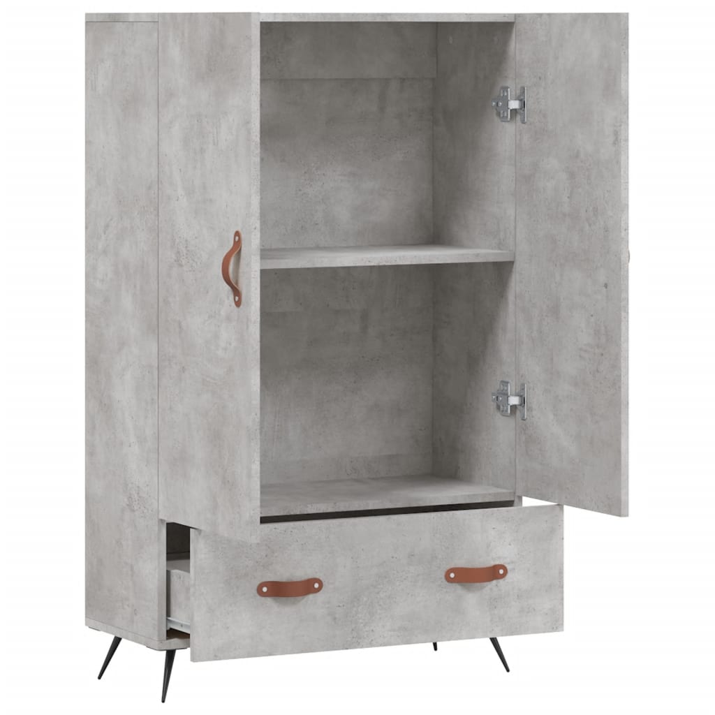 vidaXL Highboard Concrete Grey 69.5x31x115 cm Engineered Wood 5