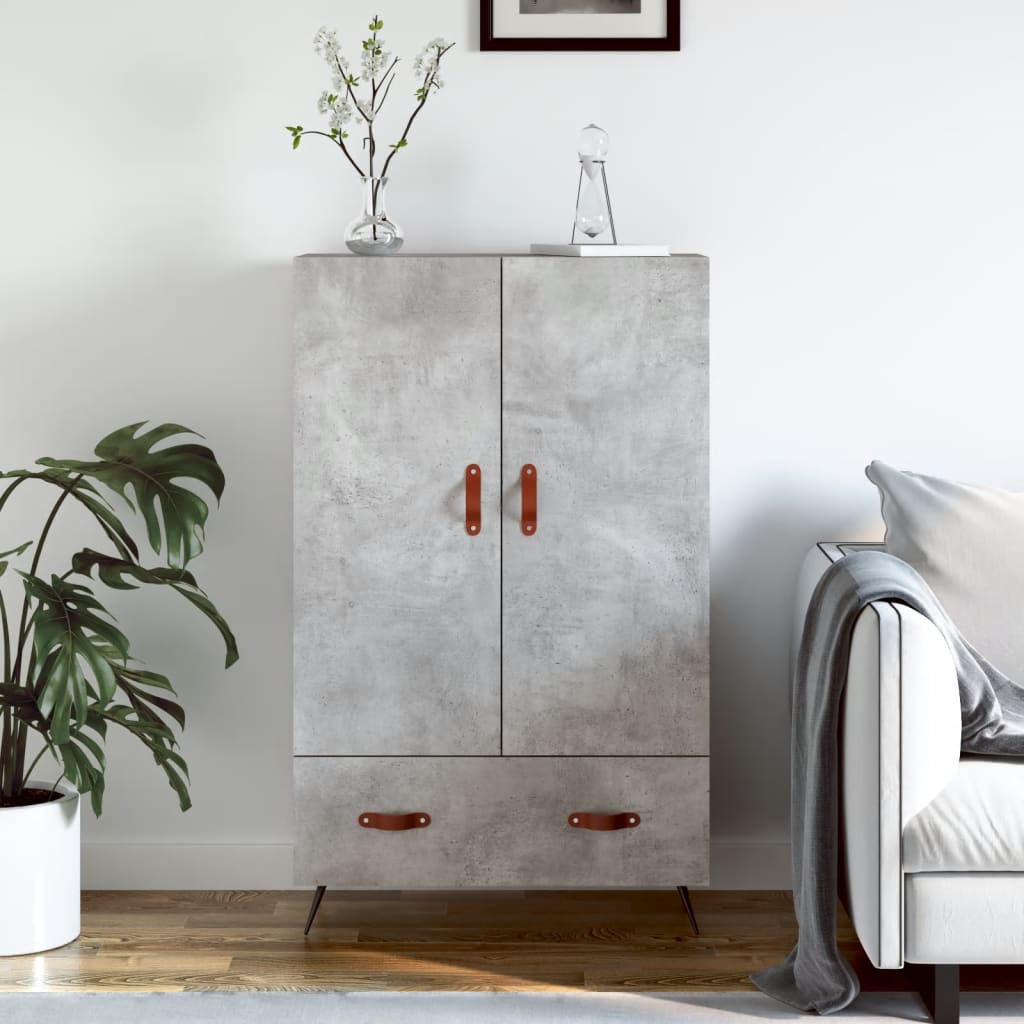 vidaXL Highboard Concrete Grey 69.5x31x115 cm Engineered Wood 1