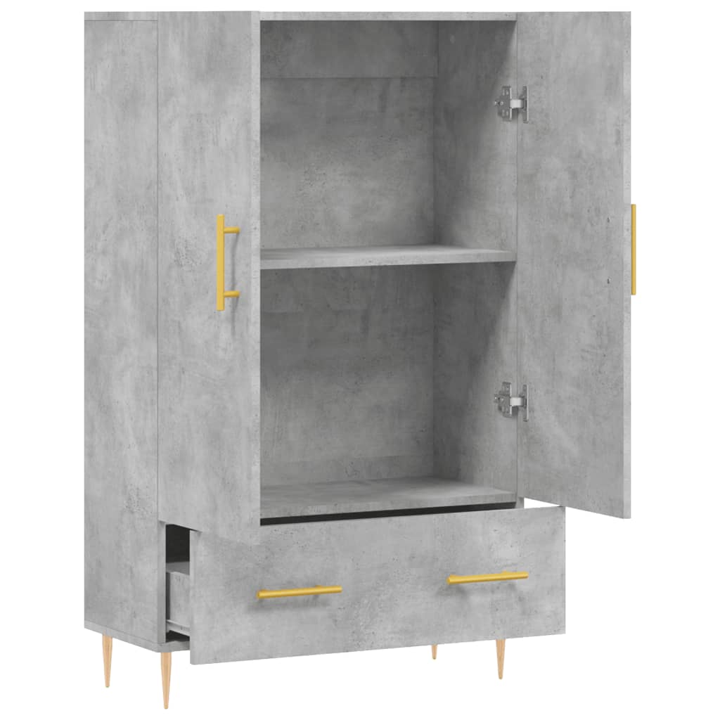 vidaXL Highboard Concrete Grey 69.5x31x115 cm Engineered Wood 5