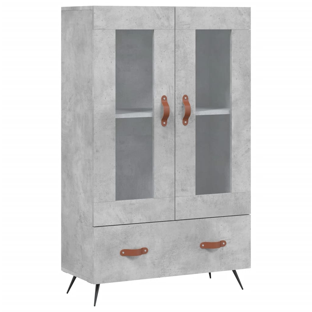 vidaXL Highboard Concrete Grey 69.5x31x115 cm Engineered Wood 2