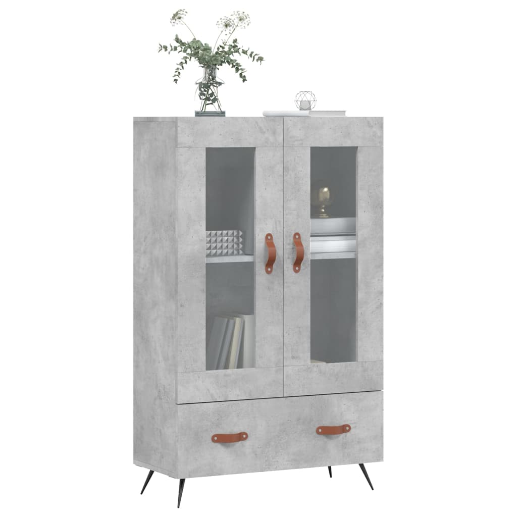 vidaXL Highboard Concrete Grey 69.5x31x115 cm Engineered Wood 3