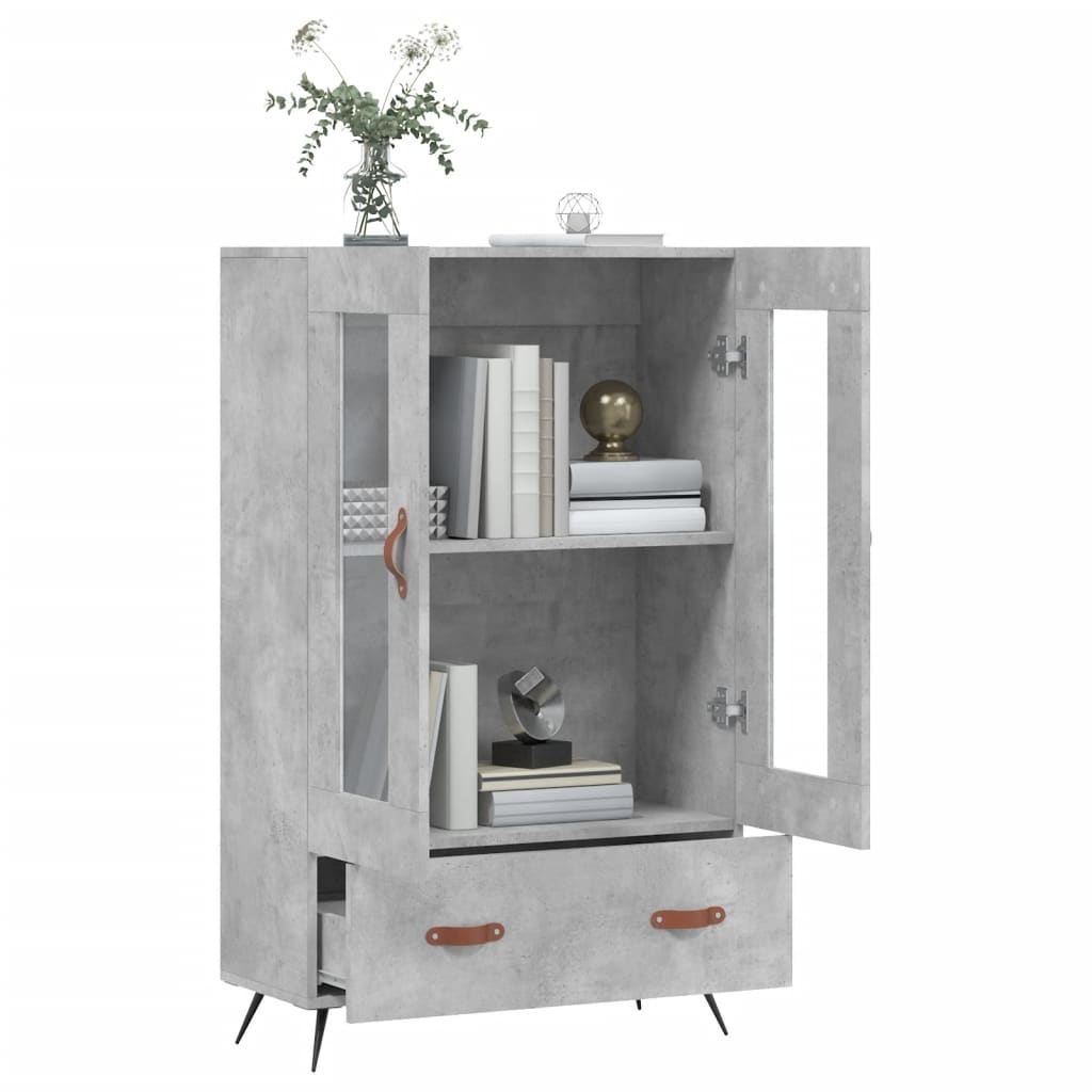 vidaXL Highboard Concrete Grey 69.5x31x115 cm Engineered Wood 4