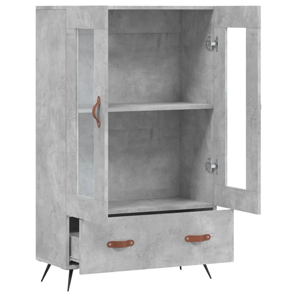 vidaXL Highboard Concrete Grey 69.5x31x115 cm Engineered Wood 5