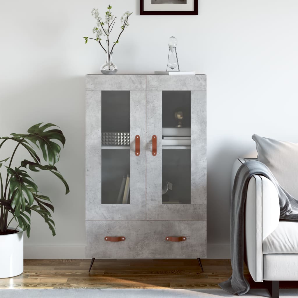 vidaXL Highboard Concrete Grey 69.5x31x115 cm Engineered Wood 1