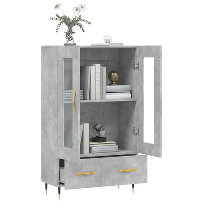 vidaXL Highboard Concrete Grey 69.5x31x115 cm Engineered Wood 4