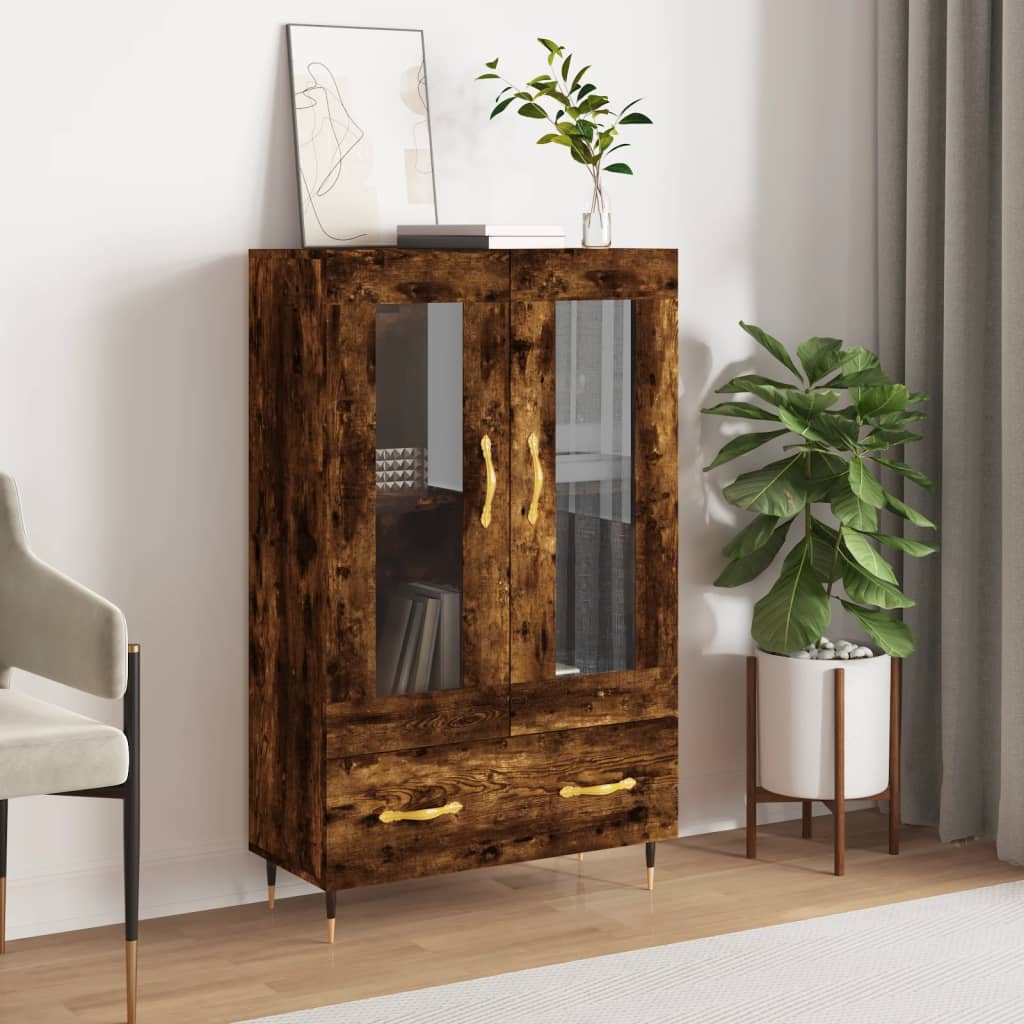 vidaXL Highboard Smoked Oak 69.5x31x115 cm Engineered Wood 1