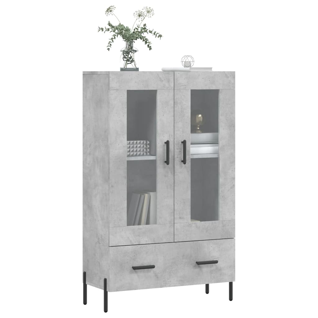 vidaXL Highboard Concrete Grey 69.5x31x115 cm Engineered Wood 3