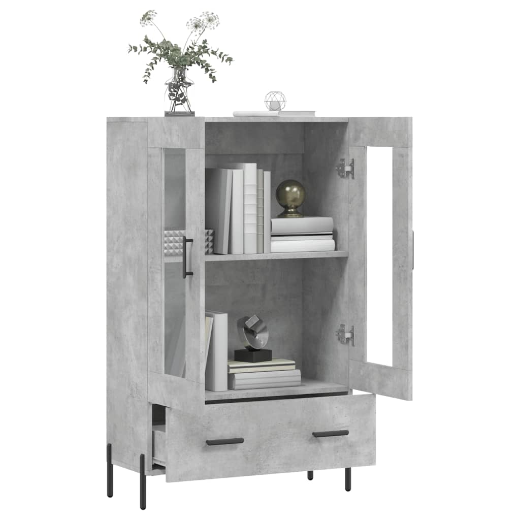 vidaXL Highboard Concrete Grey 69.5x31x115 cm Engineered Wood 4