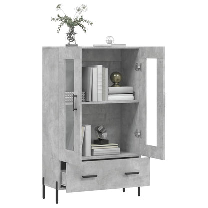 vidaXL Highboard Concrete Grey 69.5x31x115 cm Engineered Wood 4