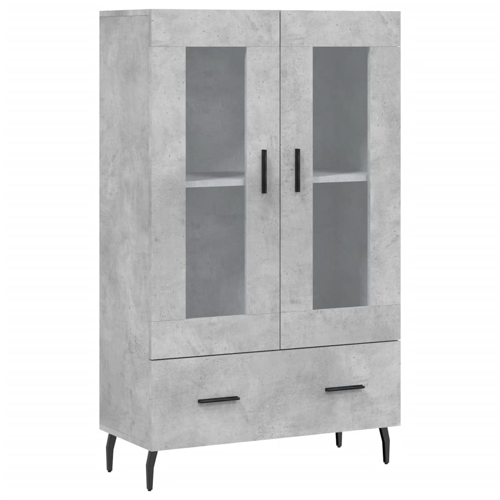 vidaXL Highboard Concrete Grey 69.5x31x115 cm Engineered Wood 2