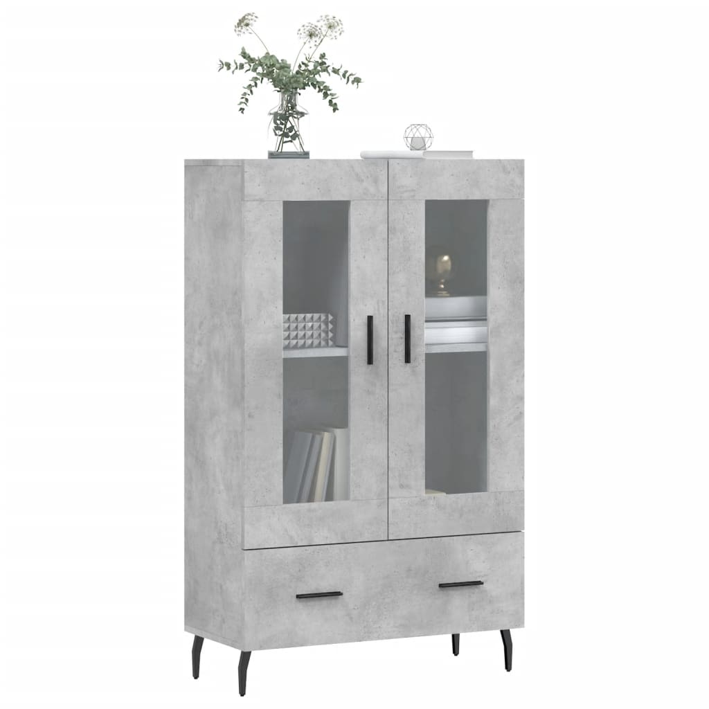 vidaXL Highboard Concrete Grey 69.5x31x115 cm Engineered Wood 3