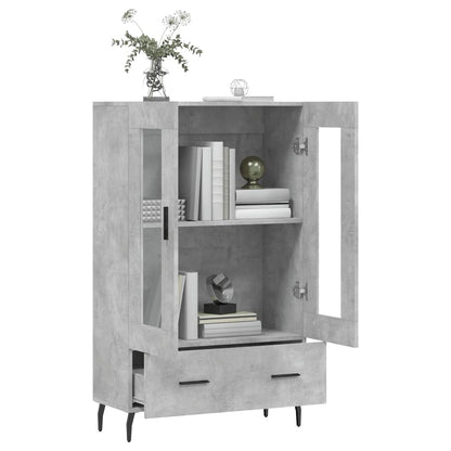 vidaXL Highboard Concrete Grey 69.5x31x115 cm Engineered Wood 4